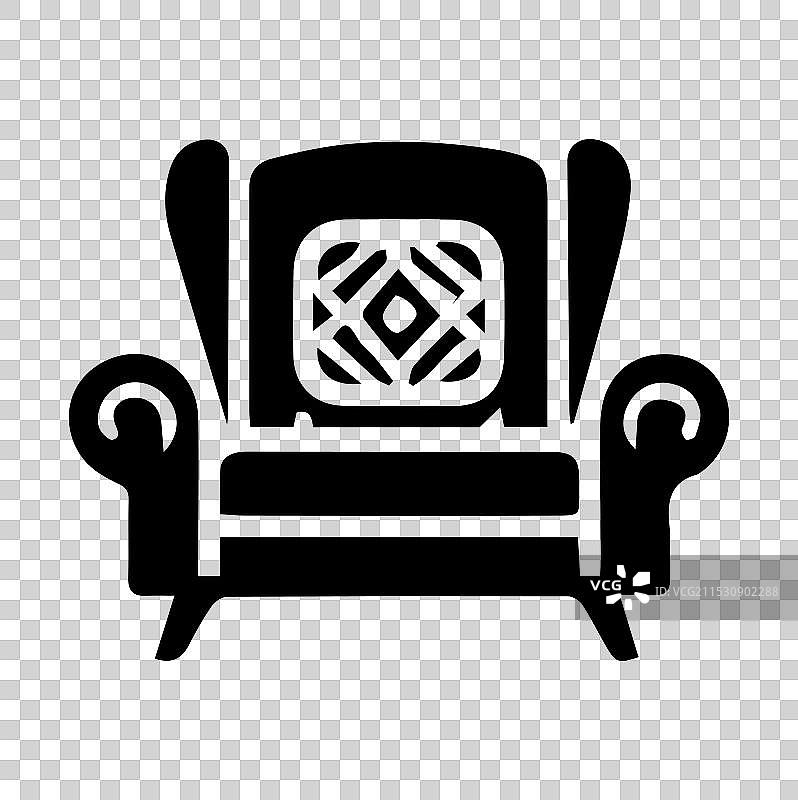 白色背景上的沙发图标轮廓图片素材