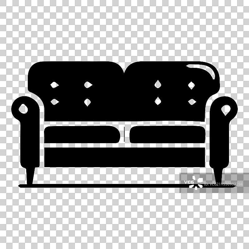 白色背景上的沙发图标轮廓图片素材