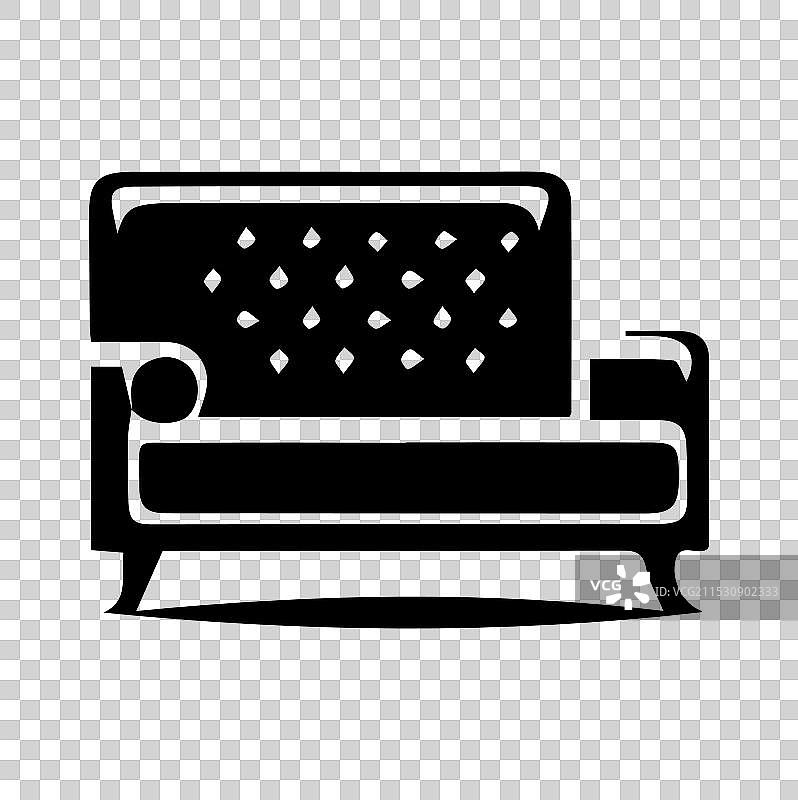 白色背景上的沙发图标轮廓图片素材