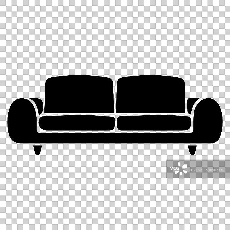 白色背景上的沙发图标轮廓图片素材