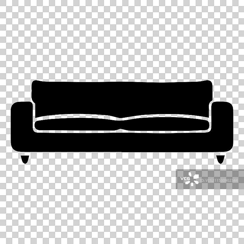 白色背景上的沙发图标轮廓图片素材
