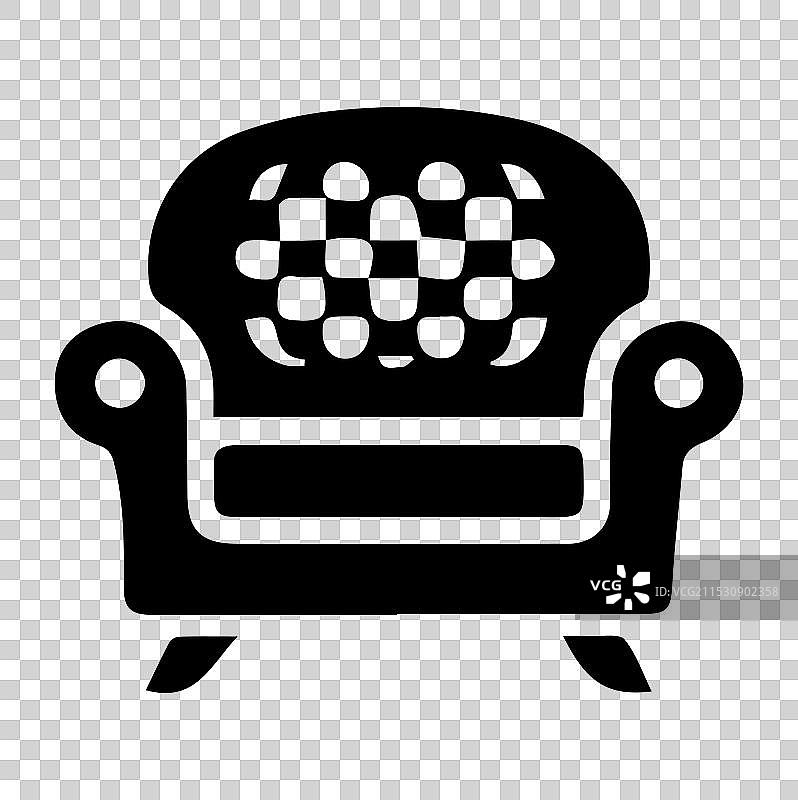 白色背景上的沙发图标轮廓图片素材