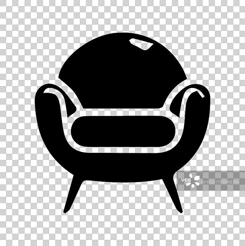 白色背景上的沙发图标轮廓图片素材