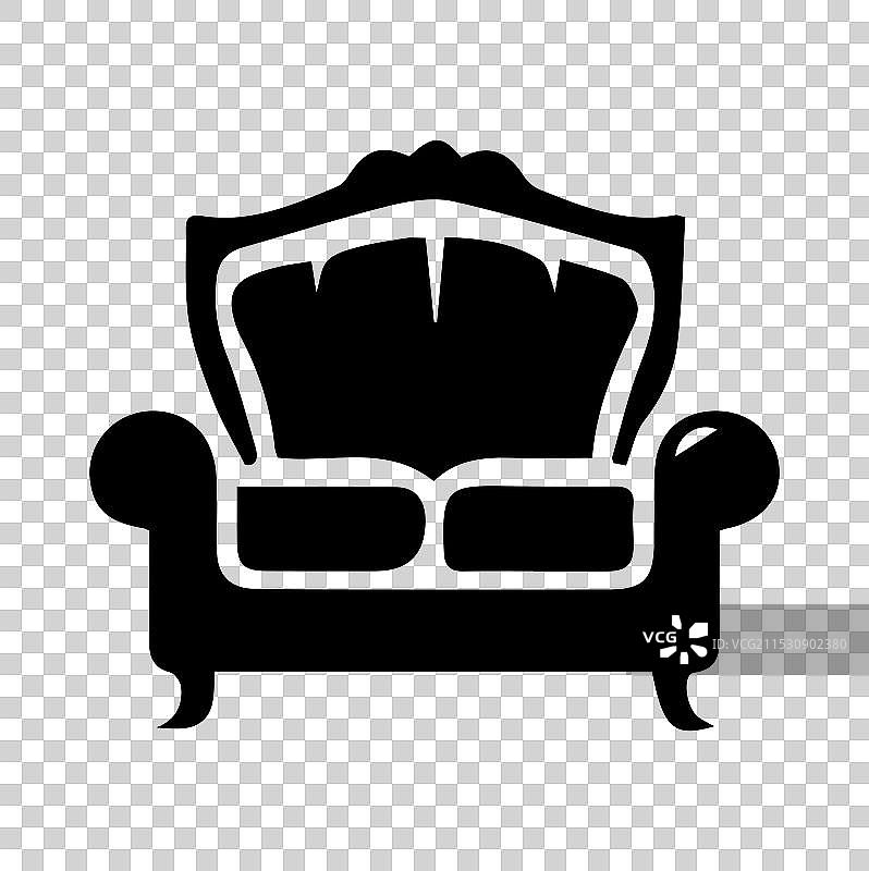 白色背景上的沙发图标轮廓图片素材