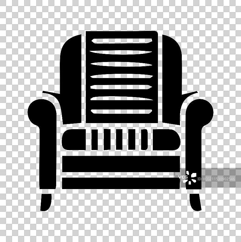 白色背景上的沙发图标轮廓图片素材