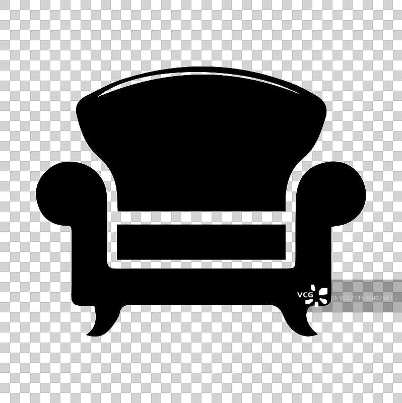 白色背景上的沙发图标轮廓图片素材