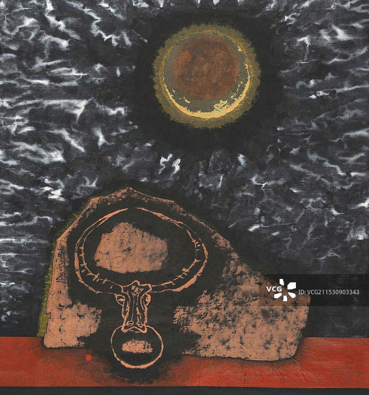 《古老的歌》纸本彩墨图片素材