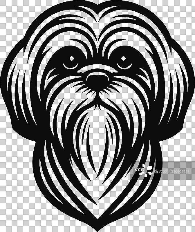 可爱的西施犬剪影设计图片素材