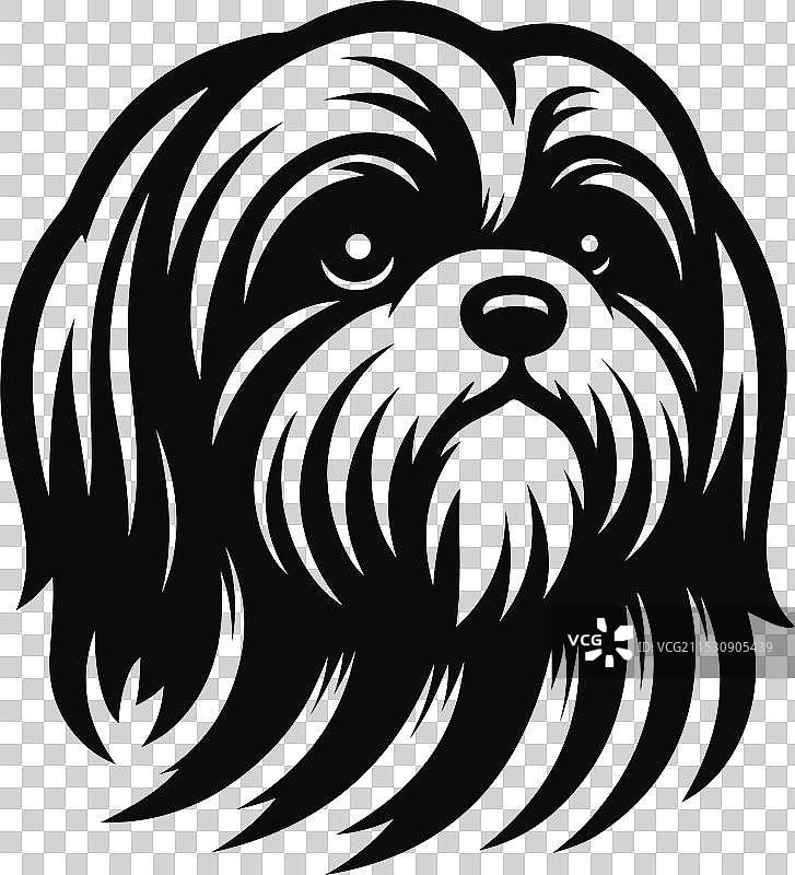 可爱的西施犬剪影设计图片素材