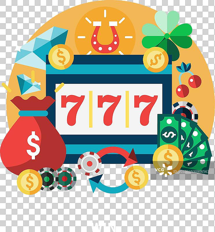 赌场老虎机圆形构图图片素材