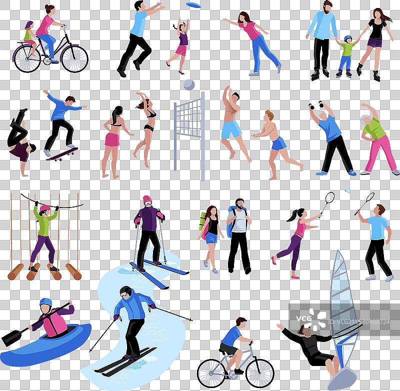 活跃休闲人群图标集图片素材