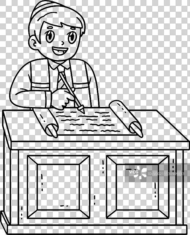 巴尔米茨瓦男孩独自阅读托拉图片素材