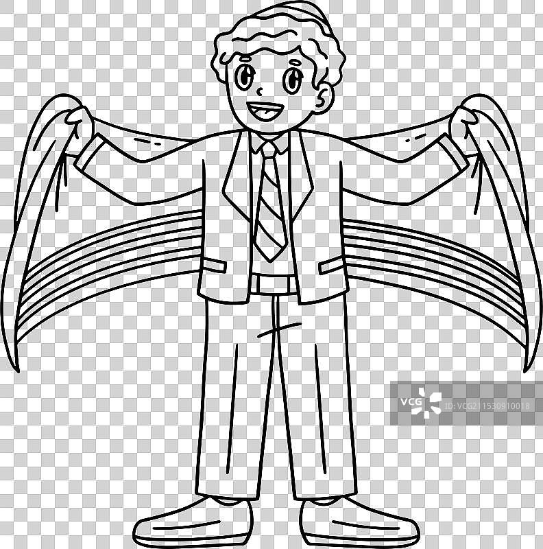 穿着塔利特的巴尔米茨瓦男孩，独立着色图片素材