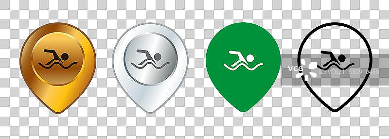 游泳池位置导航目的地图片素材