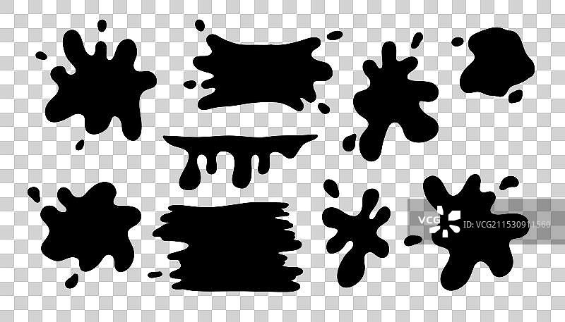 手绘的油漆飞溅和污点溅落图片素材