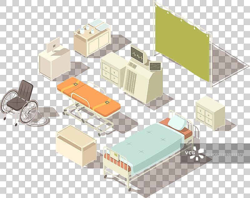 医院室内等距元素图片素材