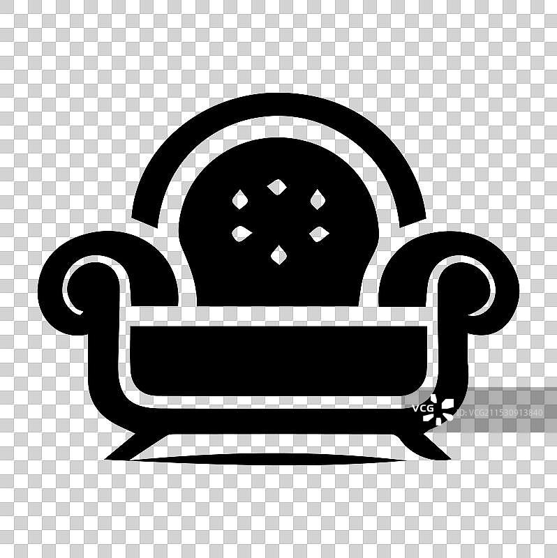 白色背景上的沙发图标轮廓图片素材