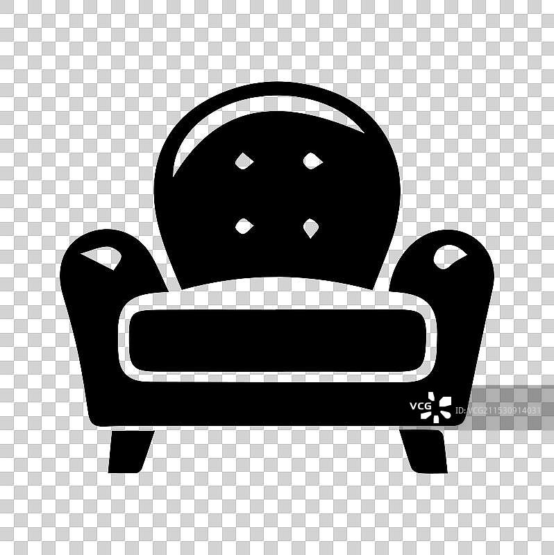 白色背景上的沙发图标轮廓图片素材