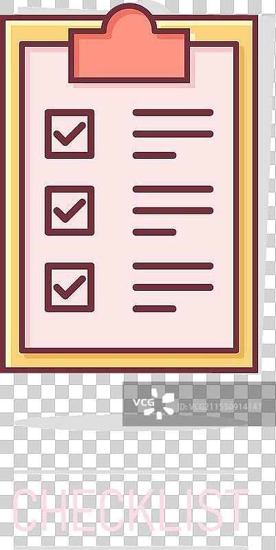 漫画风格的清单剪贴板标志图标图片素材