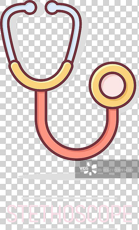 漫画风格的医生听诊器标志图标图片素材