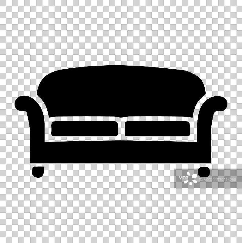 白色背景上的沙发图标轮廓图片素材