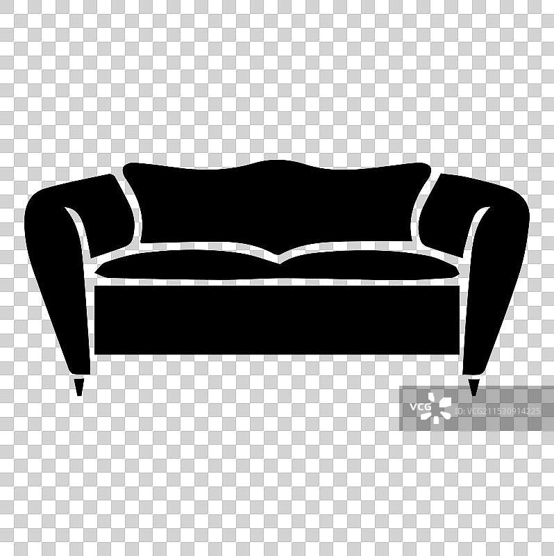 白色背景上的沙发图标轮廓图片素材