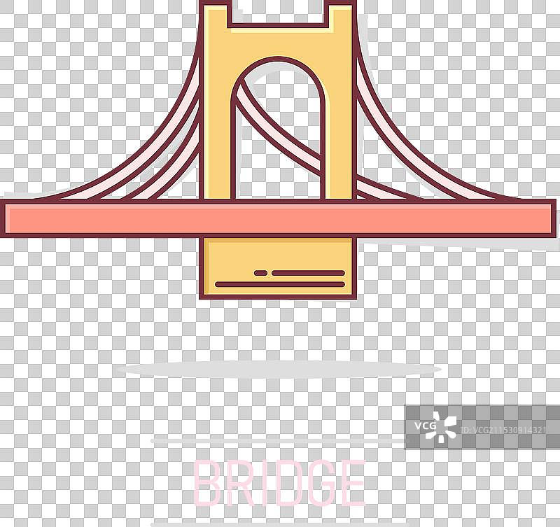 漫画风格的可升降桥标志图标图片素材