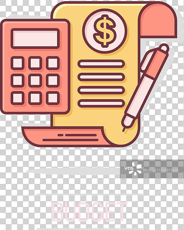 漫画风格的预算计算图标图片素材