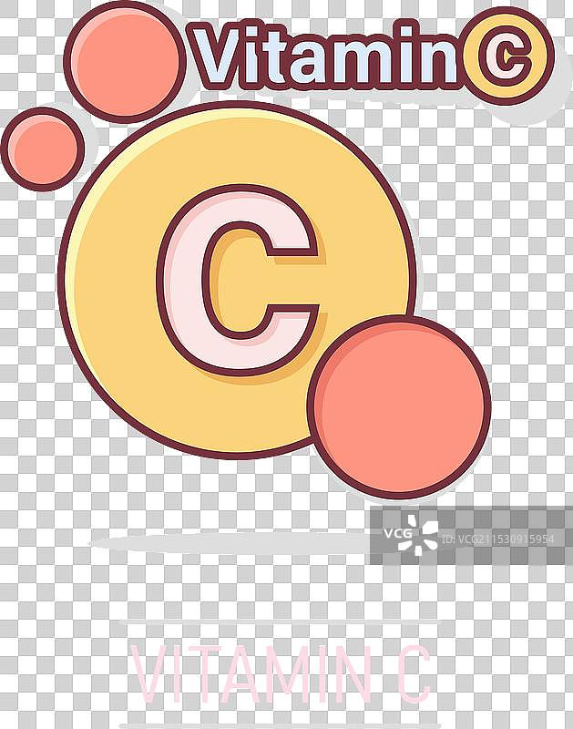 漫画风格的维生素C胶囊图标图片素材