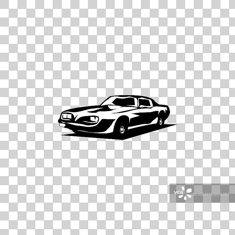 庞蒂亚克汽车轮廓孤立在白色背景上图片素材