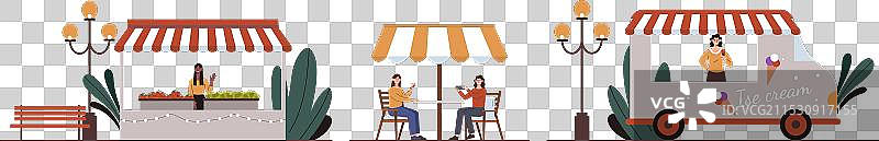 夏季节日美食街景图片素材