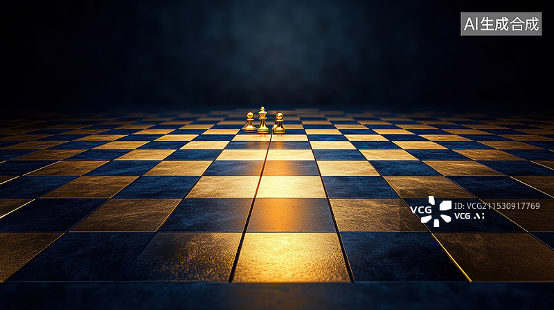 【AI数字艺术】金属棋盘几何图案地面图片素材