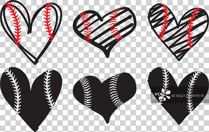 心形棒球运动剪贴文件图片素材