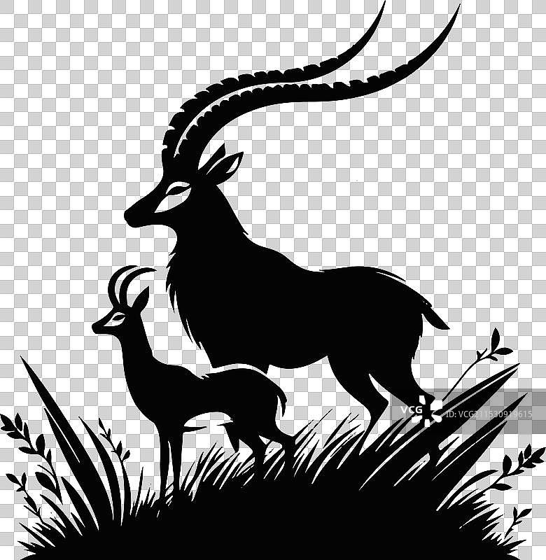 简单的穆夫隆艺术，白色背景图片素材