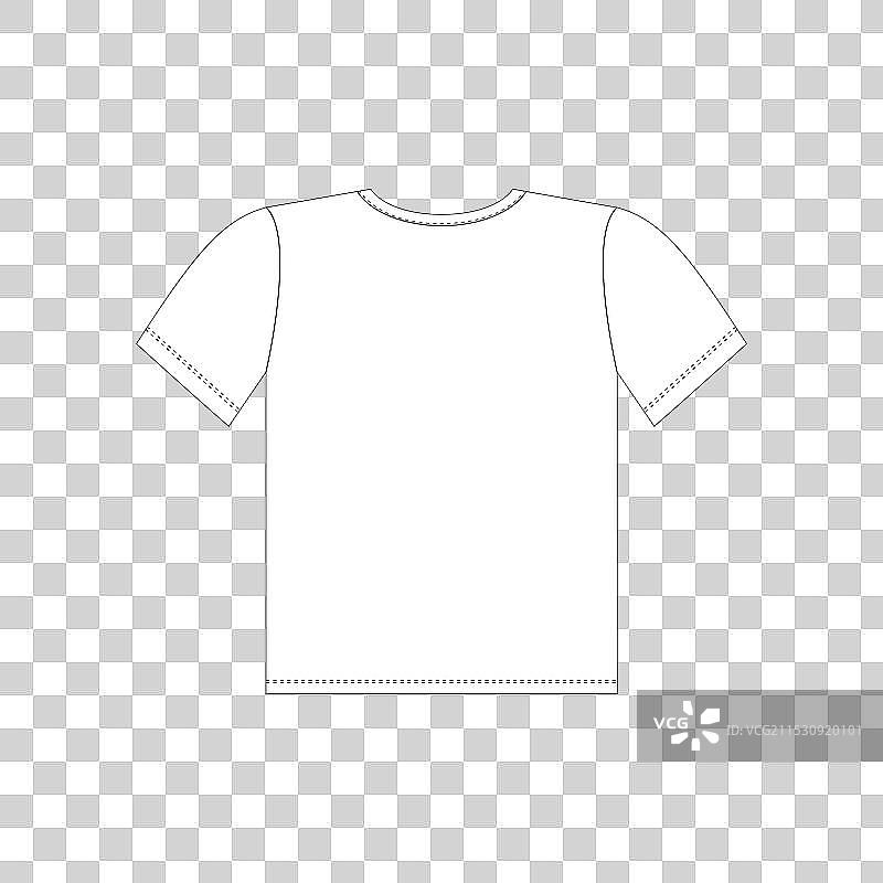 短袖白色T恤轮廓图图片素材