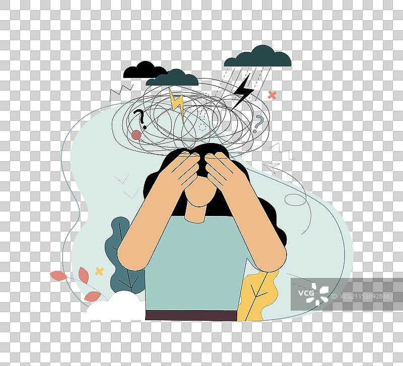 创伤后应激综合症的痛苦与悲伤图片素材