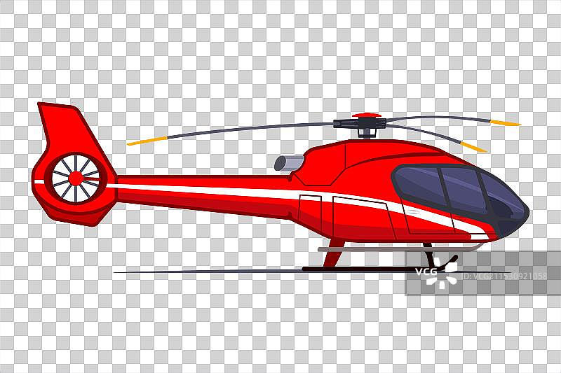 卡通中的紧急救援直升机图片素材