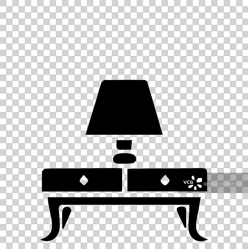 白色背景上的台灯轮廓图片素材