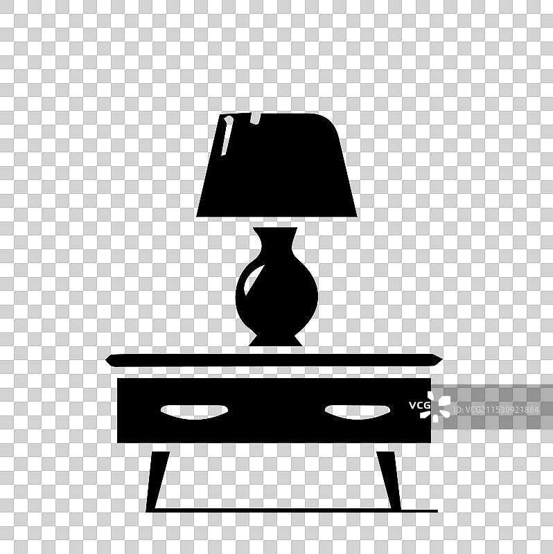 白色背景上的台灯轮廓图片素材