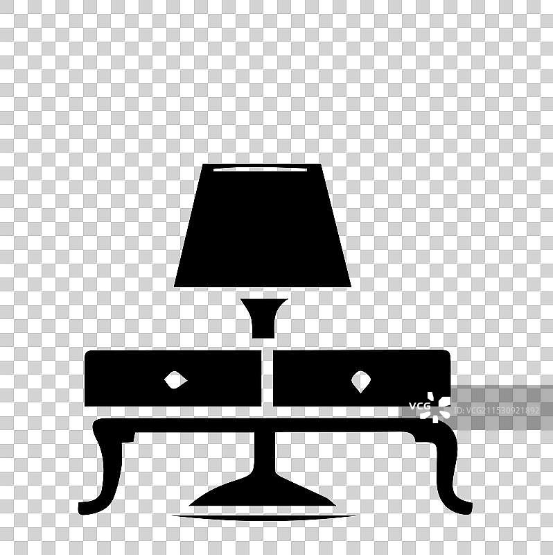 白色背景上的台灯轮廓图片素材