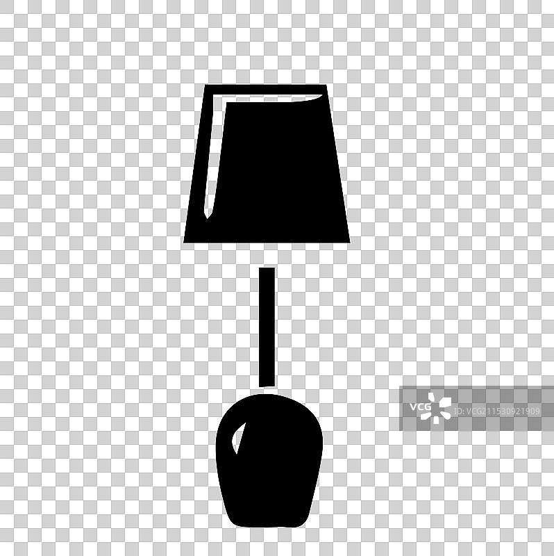 白色背景上的台灯轮廓图片素材