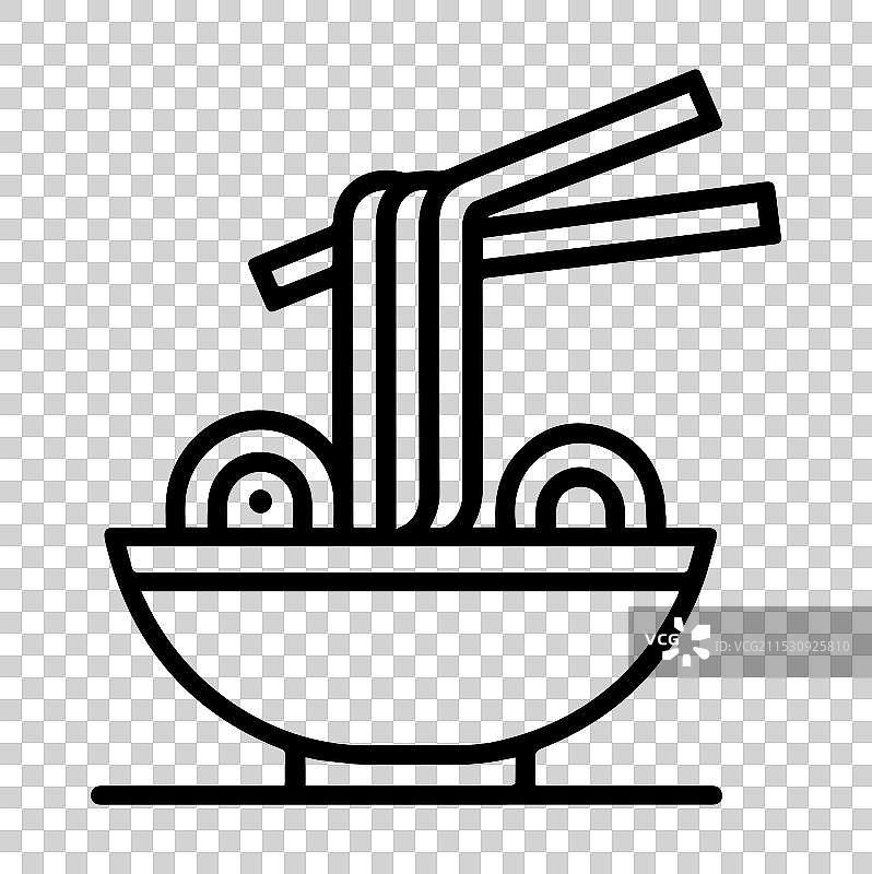 面条碗线条艺术剪影图片素材