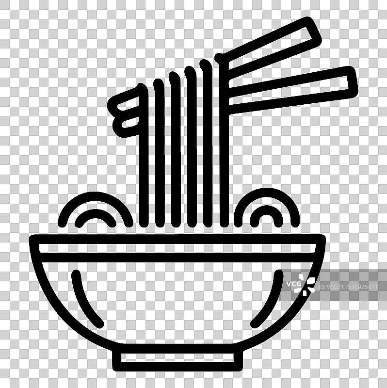 面条碗线条艺术剪影图片素材