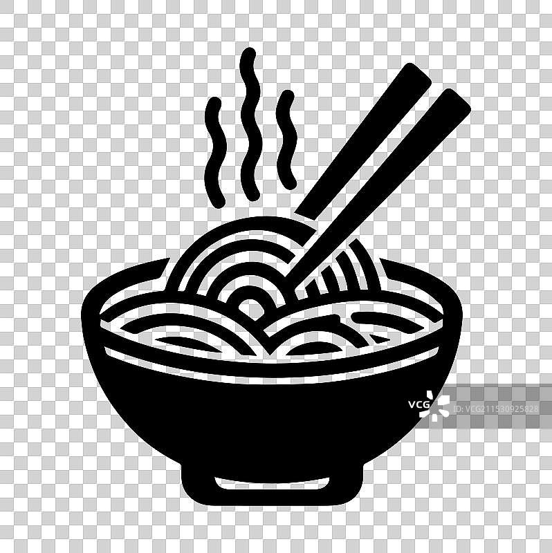 面条碗线条艺术剪影图片素材