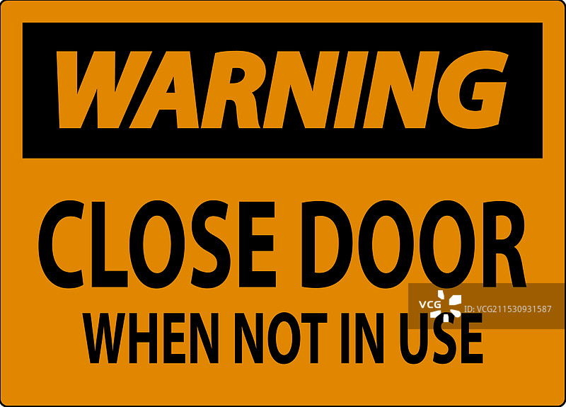警告标志：不使用时请关闭门图片素材