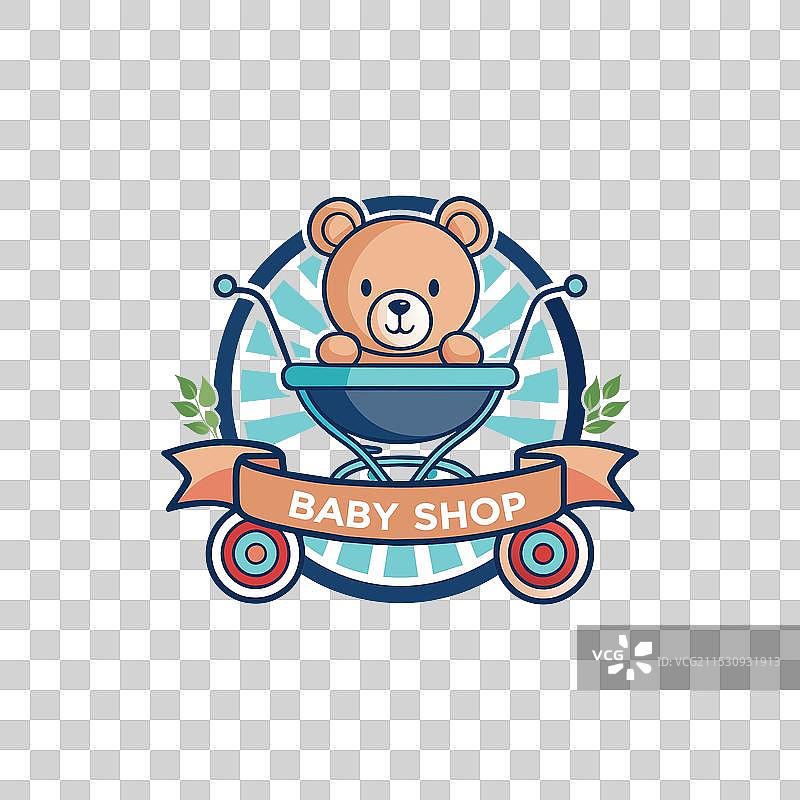 一个可爱熊的婴儿商店标志图片素材