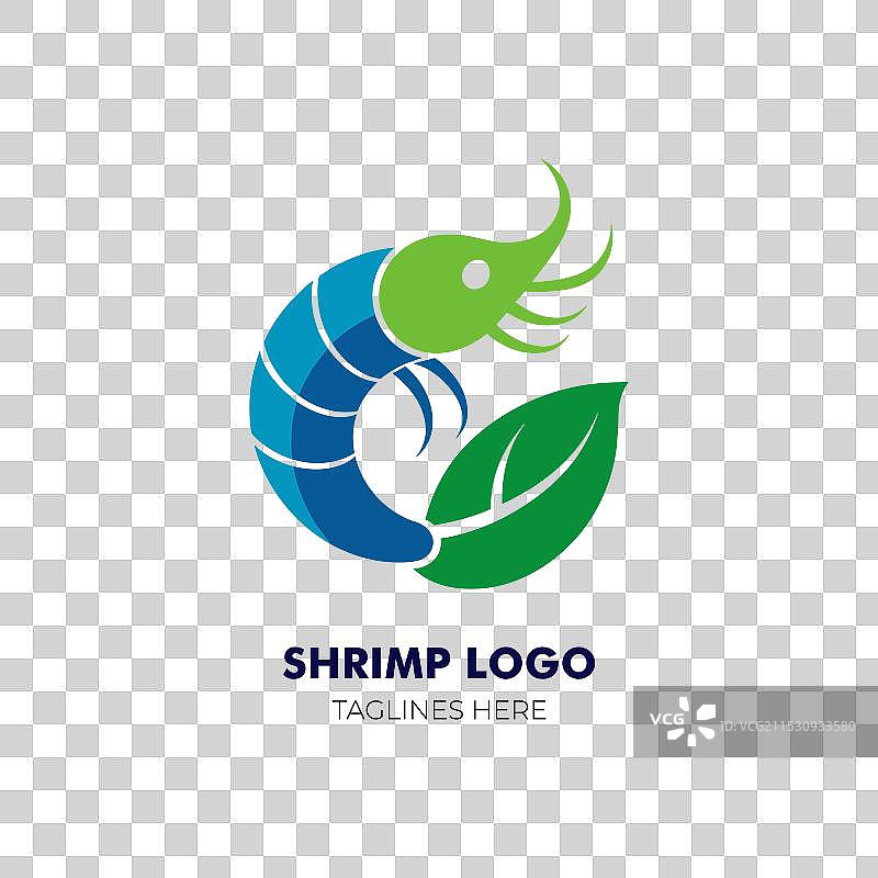 一个受自然启发的虾标志图片素材