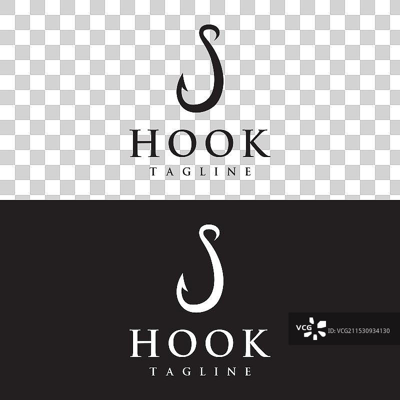 复古鱼钩模板标志作为钓鱼工具图片素材