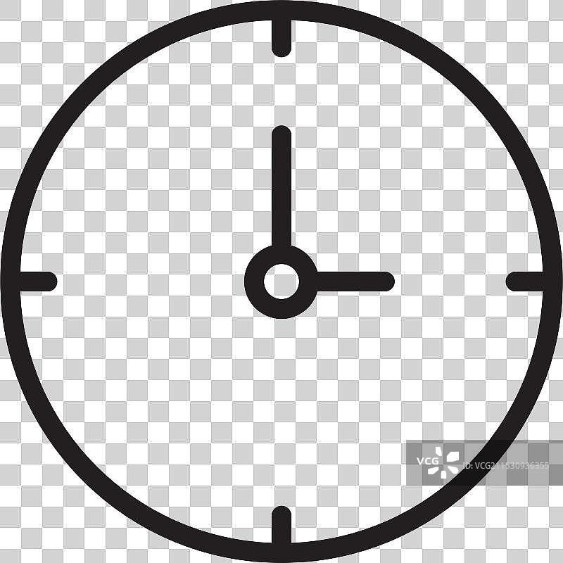 时钟标志图标设计模板，独立展示图片素材