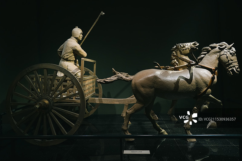 中国古代战车复原示意图  辽宁省博物馆馆藏文物图片素材